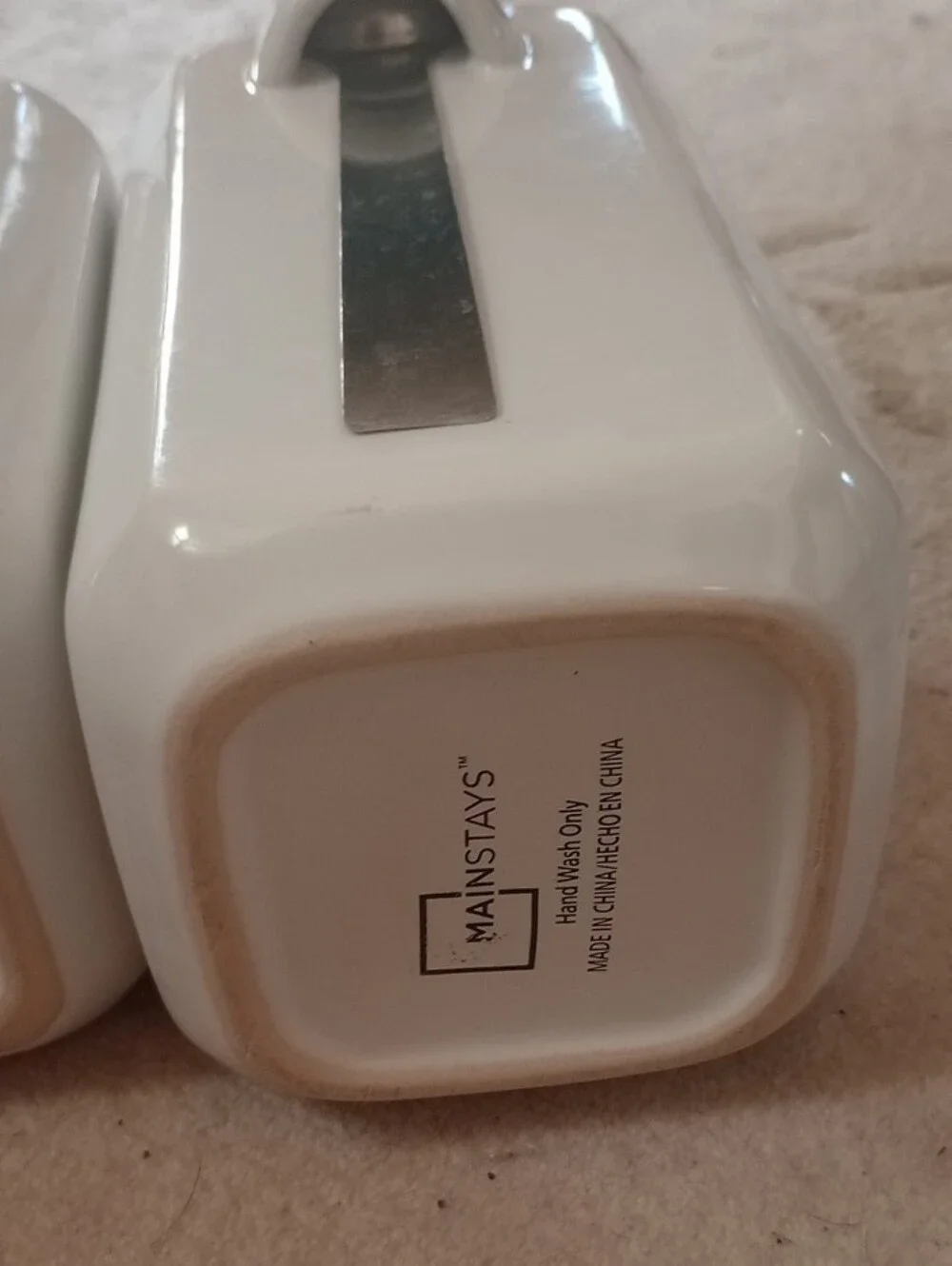Mainstays White Ceramic Canister Set with Silver Lids & Measuring Spoon- 3-Piece